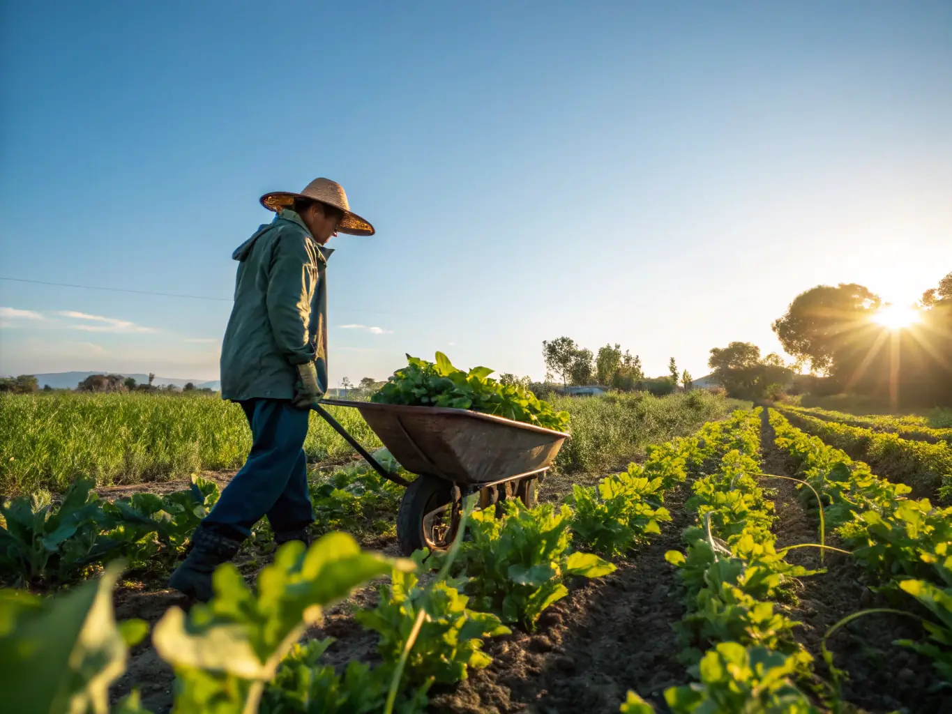 A photograph illustrating sustainable agricultural practices implemented on a local farm, supported by LES AMIS DES BOIS DE LORGE.